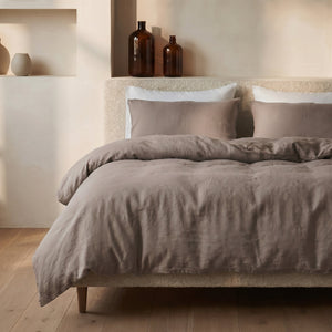 Dekbedovertrek Katoen Stone Washed - Taupe