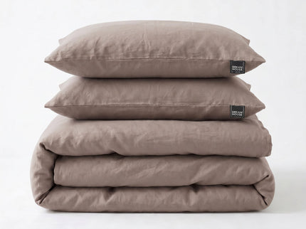 Dekbedovertrek Katoen Stone Washed - Taupe