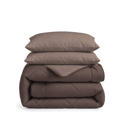 Easy Dekbed Zonder Overtrek Double Face - Bruin/Taupe