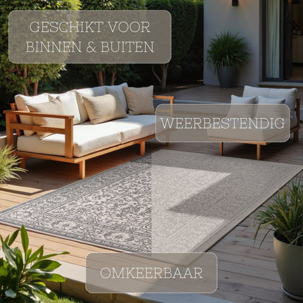 Dubbelzijdig Buitenkleed Kona - Wit/Grijs