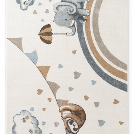 Vloerkleed Walk like an Elephant Rainy Party Rechthoekig - Creme, veelkleurig