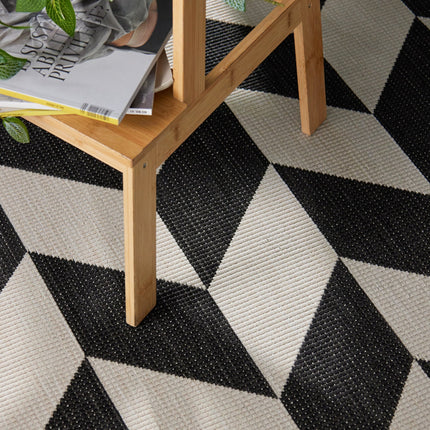 Vloerkleed Terrick Rechthoekig - Zwart Wit