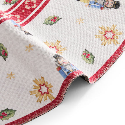 Vloerkleed Nutcracker Rond - Creme rood