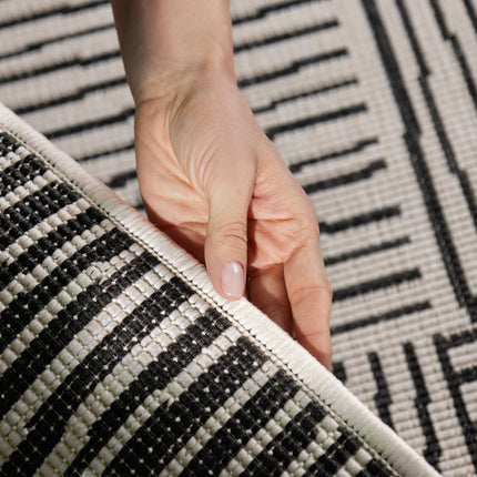 Vloerkleed Nightingale Rechthoekig - Zwart Wit