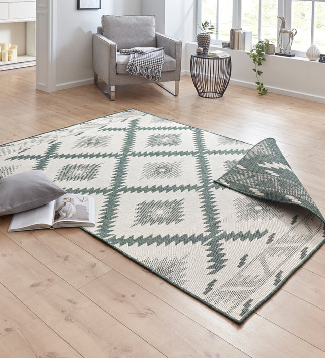 Vloerkleed Malibu Rechthoekig - Groen creme