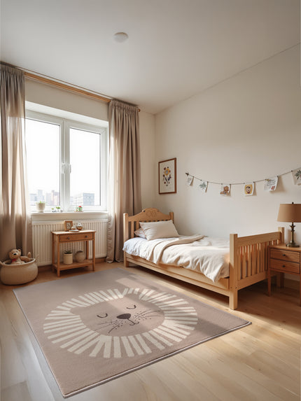 Vloerkleed Happy Lion Rechthoekig - Beige, creme