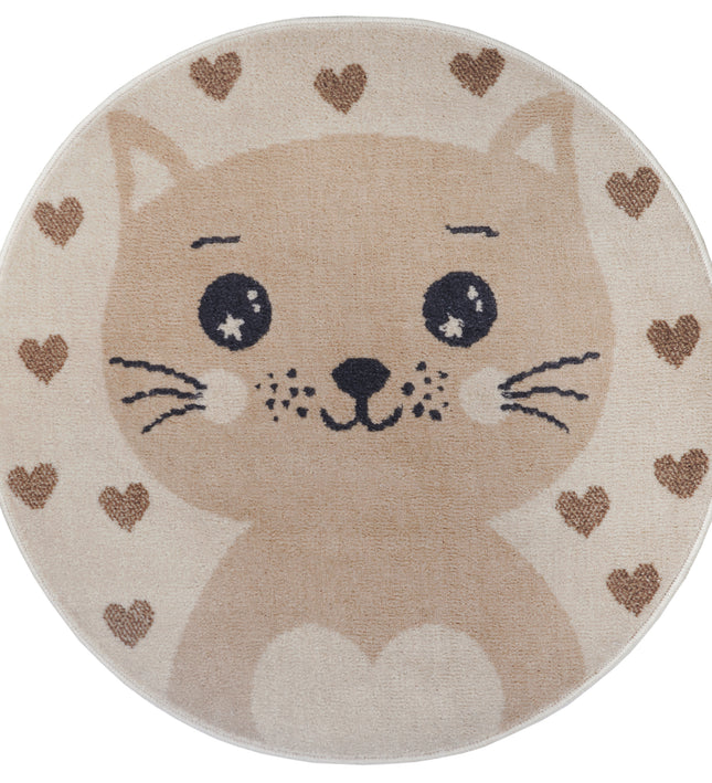 Vloerkleed Cat Rond - beige