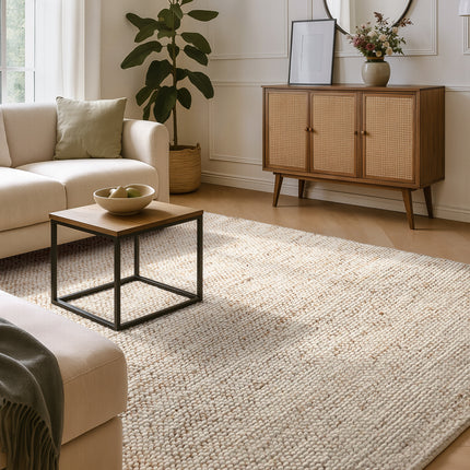 Vloerkleed Peas Rechthoekig - Creme beige