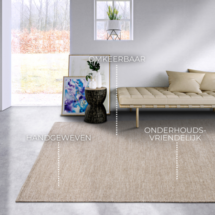 Wollen Vloerkleed Dehli - Naturel
