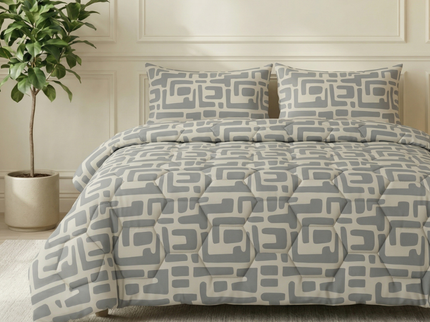 Easy Dekbed Zonder Overtrek - Abstract - Grijs