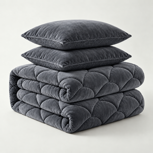 Lazy Dekbed Zonder Overtrek Teddy en Velvet - Antraciet