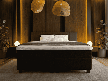 Boxspring met opbergruimte Beam - Zwart