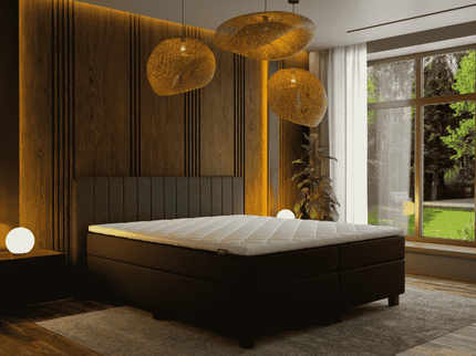Boxspring met opbergruimte Beam - Zwart