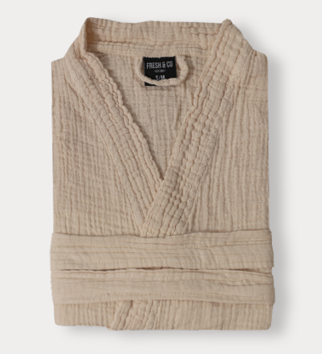 Badjas Mousseline Katoen - Beige