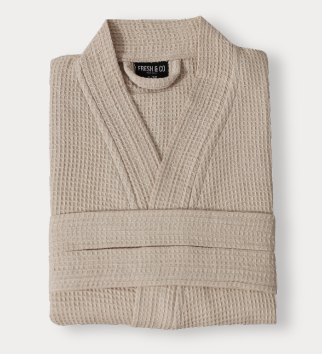 Badjas Wafel Katoen - Beige