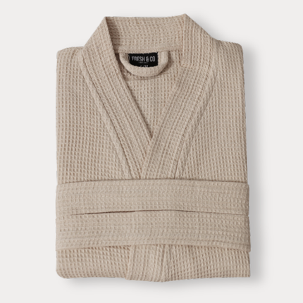 Badjas Wafel Katoen - Beige