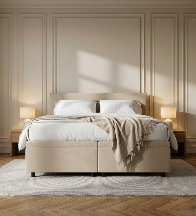 Boxspring met Opbergruimte Hotel Essence - Beige