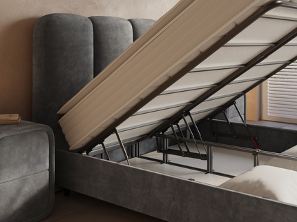 Boxspring met Opbergruimte Pearl - Antraciet