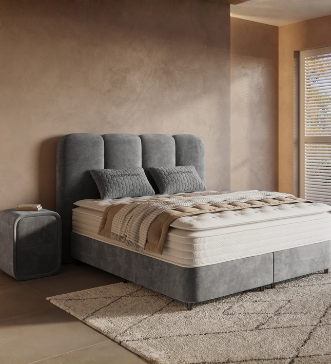 Boxspring met Opbergruimte Pearl - Antraciet