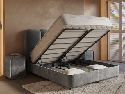 Boxspring met Opbergruimte Pearl - Antraciet