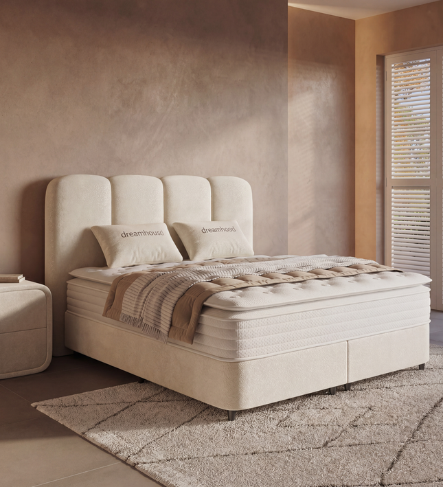 Boxspring met Opbergruimte Pearl - Beige
