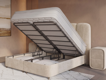Boxspring met Opbergruimte Pearl - Beige