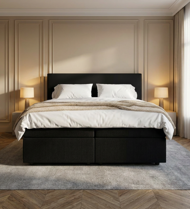 Boxspring met Opbergruimte Hotel Essence - Zwart