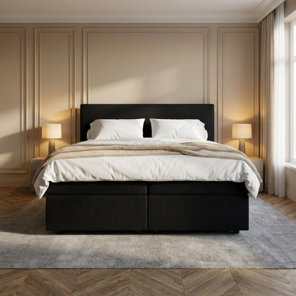 Boxspring met Opbergruimte Hotel Essence - Zwart