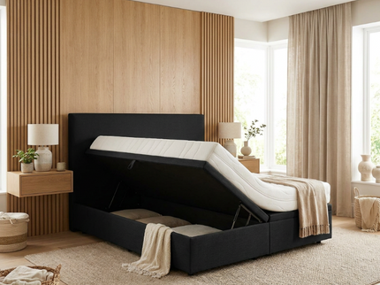 Boxspring met Opbergruimte Hotel Essence - Zwart