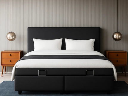 Boxspring Julia met opbergruimte - Zwart