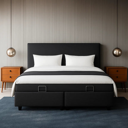 Boxspring Julia met opbergruimte - Zwart