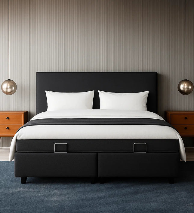 Boxspring Julia met opbergruimte - Zwart