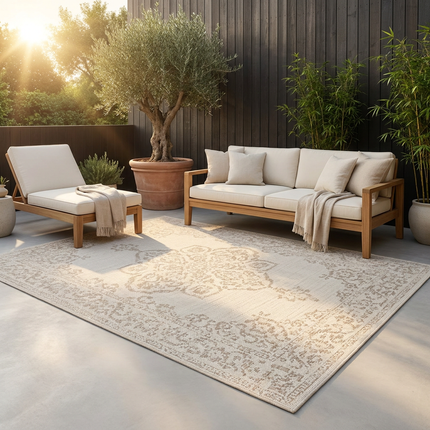 Buitenkleed Ornament - Beige