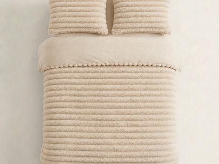 Dekbedovertrek Teddy Rib - Creme/Off White