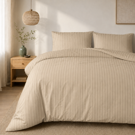 Dekbedovertrek Hotel Stripe - Taupe