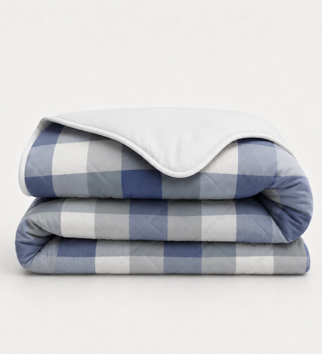 Easy Dekbed Zonder Overtrek - Blue Check