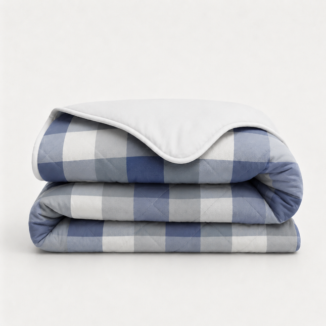 Easy Dekbed Zonder Overtrek - Blue Check