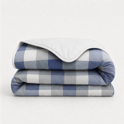 Easy Dekbed Zonder Overtrek - Blue Check