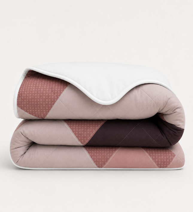 Easy Dekbed Zonder Overtrek Triangular Bliss - Roze