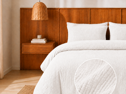 Dekbedovertrek Percale-Katoen - Mousseline - Wit