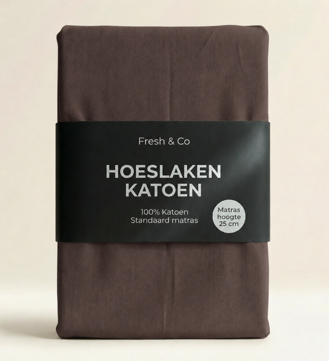 Hoeslaken - Katoen - Taupe