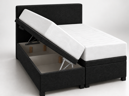 Boxspring met Opbergruimte Hotel Essence - Zwart