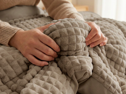 Easy Dekbed Zonder Overtrek Teddy Check - Taupe
