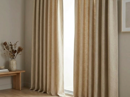 Gordijnen met Linnen Look - Ringen - Beige