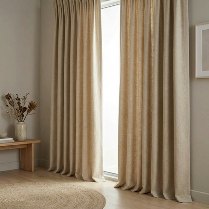 Gordijnen met Linnen Look - Ringen - Beige