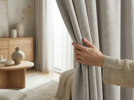 Gordijnen met Linnen Look - Ringen - Off White
