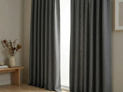 Gordijnen met Linnen Look - Haken - Antraciet
