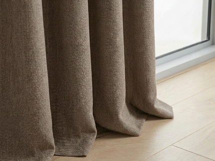 Gordijnen met Linnen Look - Ringen - Taupe