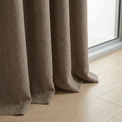 Gordijnen met Linnen Look - Ringen - Taupe