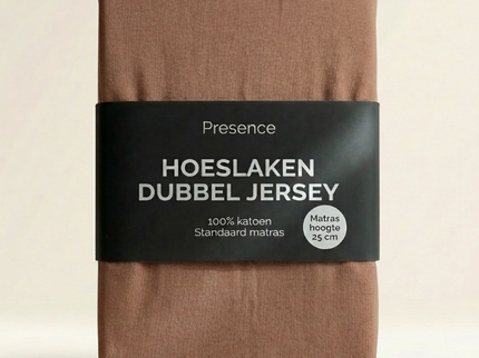 Hoeslaken - Katoen Dubbel Jersey - Cognac